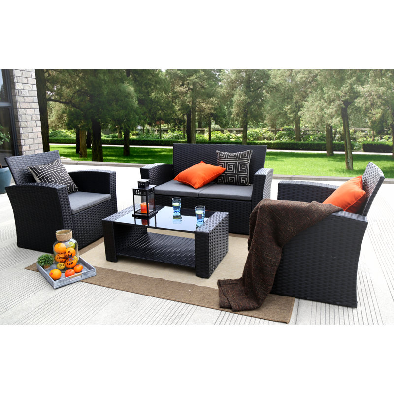 Ebern Designs Edward 4 Piece Sofa Set With Cushions Reviews Wayfair Edward 4 Piece Sofa Set With Cushions