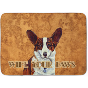 Cardigan Corgi Wipe Your Paws Memory Foam Bath Rug