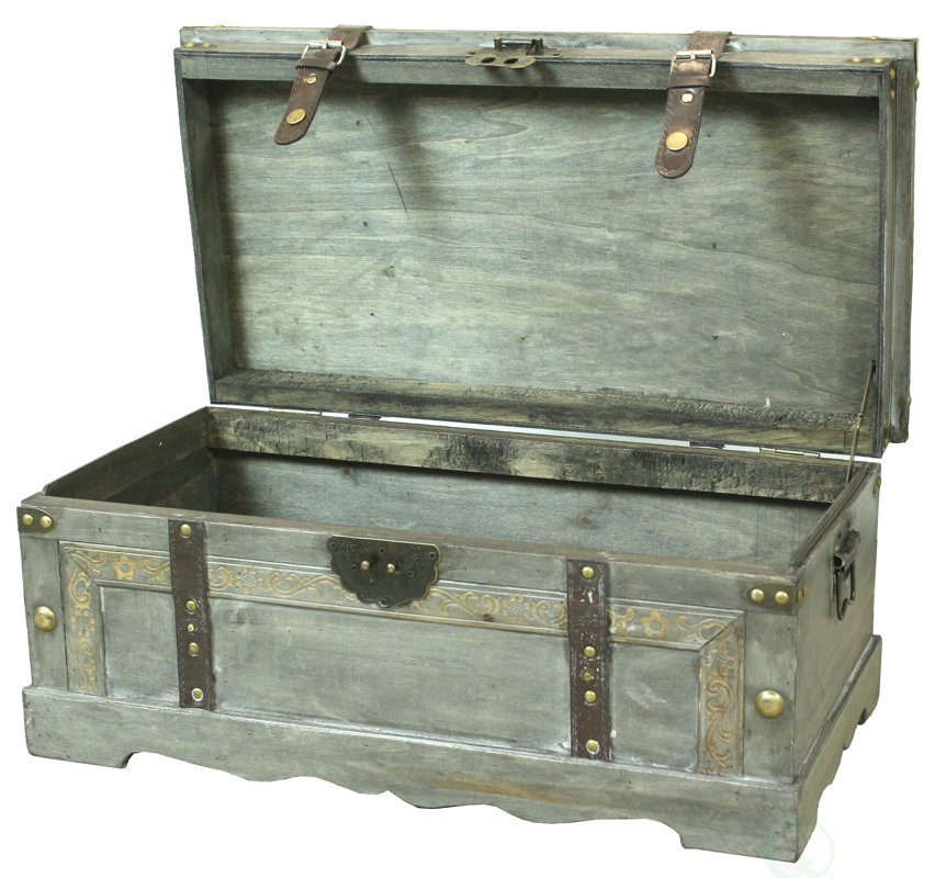 Williston Lorenza Rustic Large Wooden Storage Trunk & Reviews