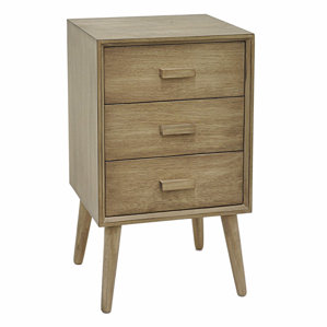Baldwin Wood 3 Drawer End Table with S..