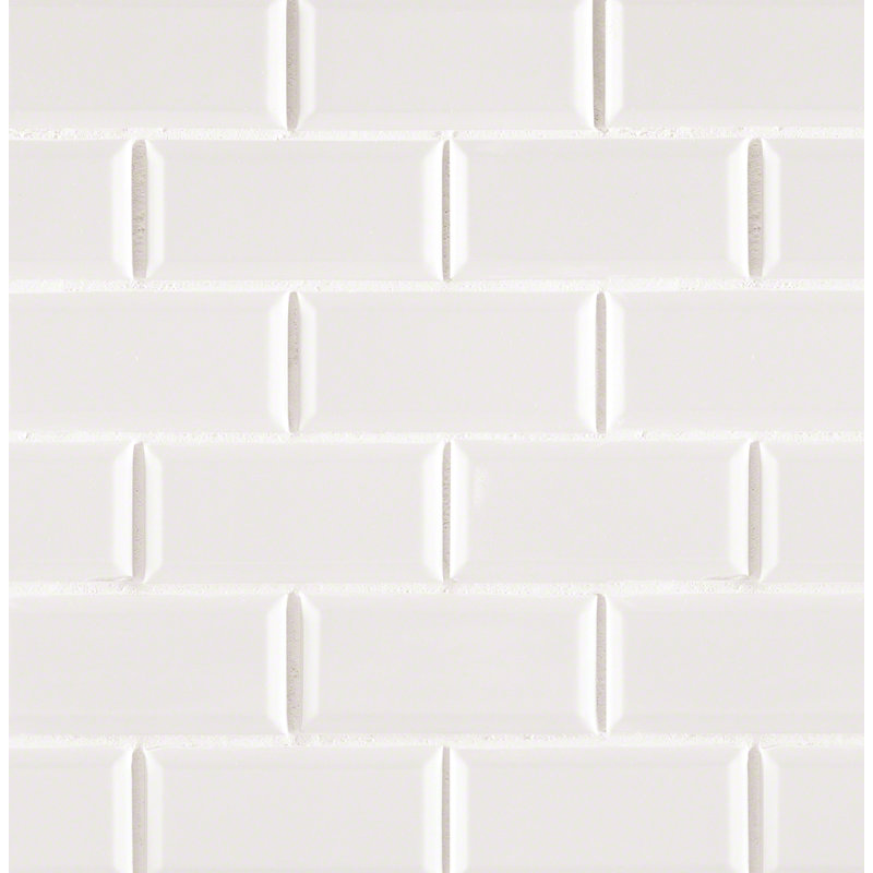Staggered Beveled 2 X 4 Porcelain Subway Tile In White Reviews Staggered Beveled 2 X 4 Porcelain Subway Tile In White