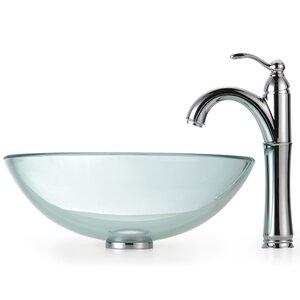 Clear Glass Circular Vessel Bathroom Sink