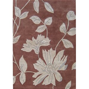 Marsing Hand-Tufted Brown/White Area Rug