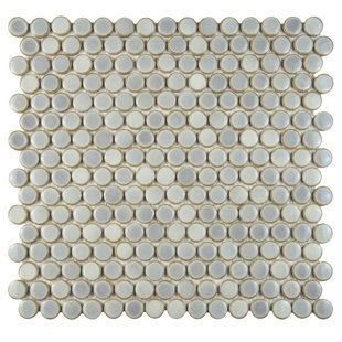 Penny Tile You Ll Love Wayfair Penny 0 8 X Porcelain Mosaic Tile In Glossy Gray