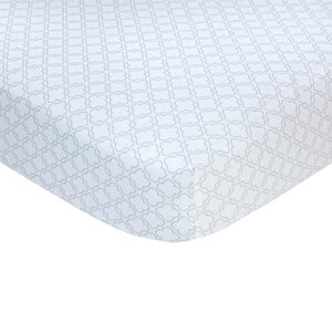 Trellis Print Sateen Crib Fitted Sheet