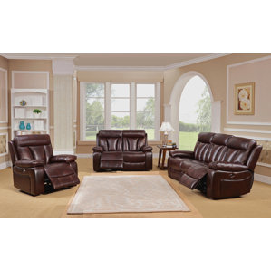 Lenny 3 Piece Leather Living Room Set by Red Barrel Studio