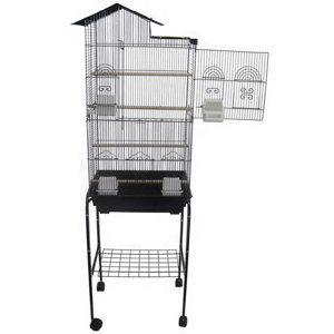 Villa Top Small Bird Cage with Stand and 4 Feeder Doors