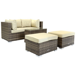 Verona 4 Seater Rattan Effect Sofa Set With Cushions By Charles Verona 4 Seater Rattan Effect Sofa