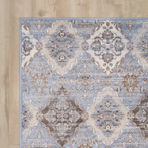 Barton Light Blue / Ivory Area Rug