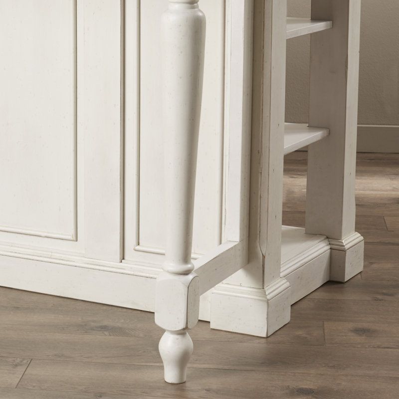 August Grove Almira Kitchen Island with Wood Top & Reviews Wayfair