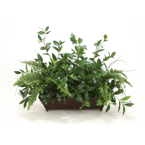 Distinctive Designs Mixed Greenery Branches Desk Top Plant in Planter