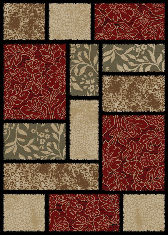 Mayberry Rug Hometown Modern Panel Red/Black Area Rug & Reviews Wayfair