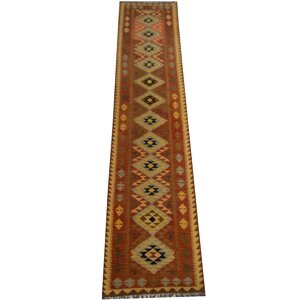 Kilim Hand-Woven Rust Area Rug