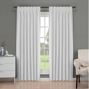 Fortune Pinch Pleat Solid Room Darkening Thermal Single Curtain Panel