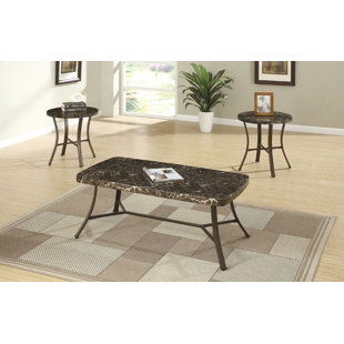 Marble Top Coffee Table Sets Wayfair Hett Faux Marble Top 3 Piece Coffee Table Set Of