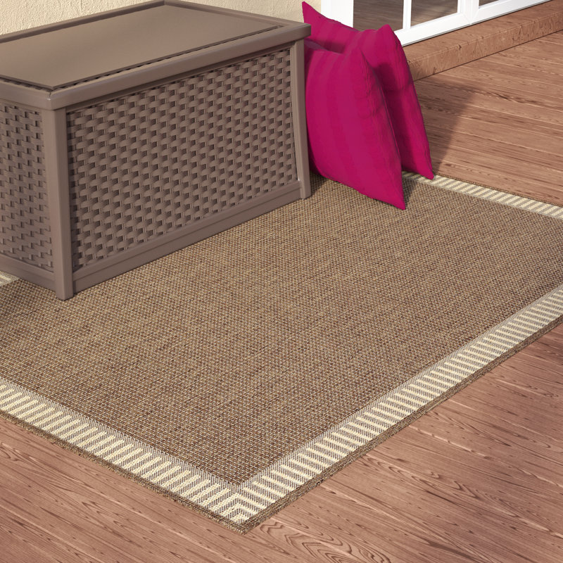 Charlton Home Westlund Wicker Stitch Cocoa/Natural Indoor/Outdoor ... Charlton Home Westlund Wicker Stitch Cocoa/Natural Indoor/Outdoor ...