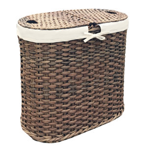 3 Section Laundry Hamper Wayfair Wicker Oval Double Laundry Hamper