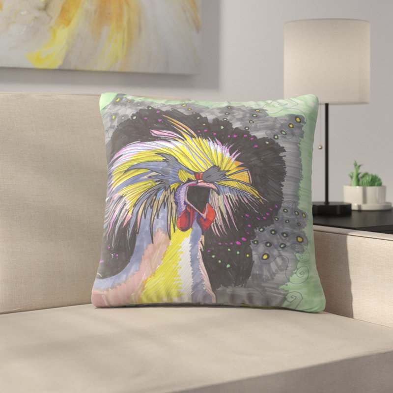 Screaming Chicken Throw Pillow