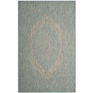 Myers Gray/Aqua Indoor/Outdoor Area Rug