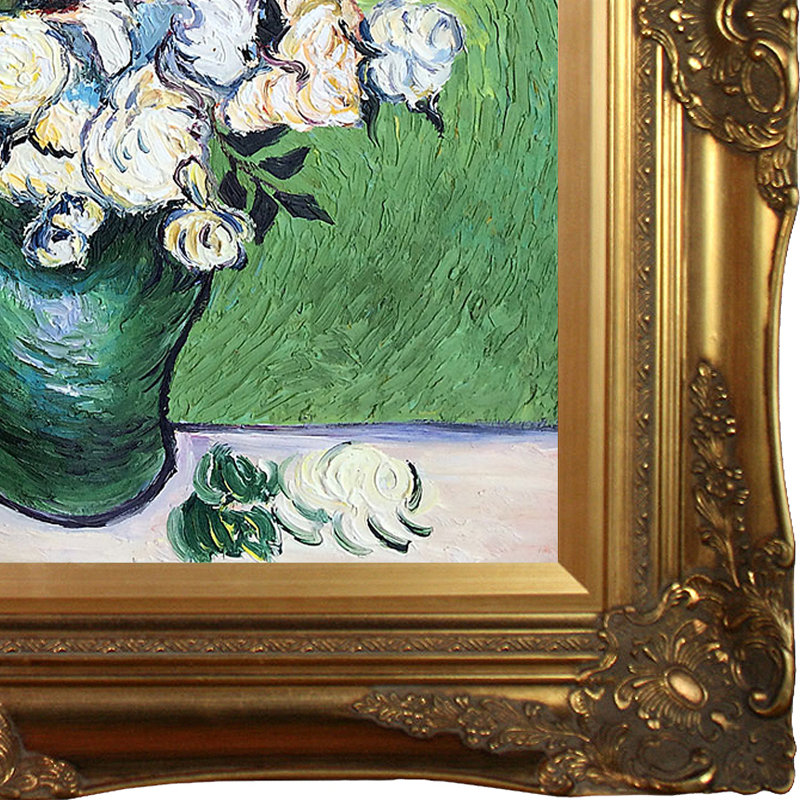 Tori Home Vase with Roses by Vincent Van Gogh Framed Painting Print