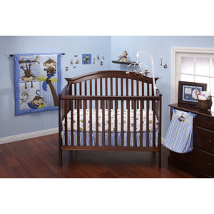 3 Little Monkey Blue 10 Piece Crib Bedding Set