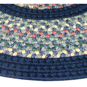 Pioneer Valley II Meadowland Blue with Dark Blue Solids Multi Runner Outdoor Rug