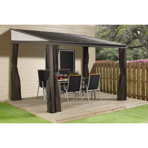 Portland 12 Ft. W x 10 Ft. D Aluminum Wall-Mounted Gazebo