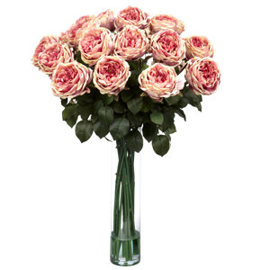 Fancy Rose Silk Floral Arrangements in Pink