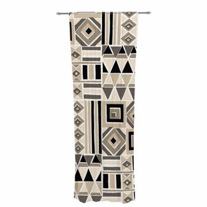 Jacqueline Milton Heatwave Illustration Decorative Geometric Sheer Rod Pocket Curtain Panels (Set of 2)