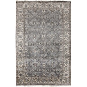 Hesston Hand Knotted Gray Area Rug