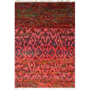 One-of-a-Kind Dennet Hand-Knotted Silk Red Area Rug