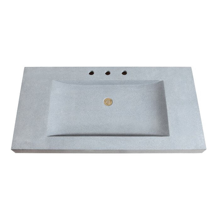 Avanity 43 In Stone Integrated Sink Top In Dark Grey Granite