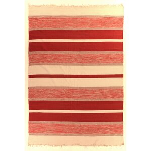 Soft Flat Weave Red Area Rug