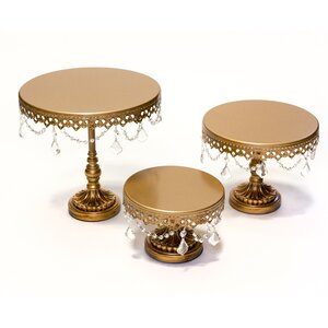 3 Piece Chandelier Cake Plate Stand Set