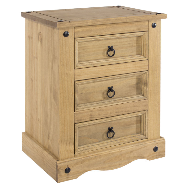Home & Haus Classic Corona 3 Drawer Bedside Table Wayfair.co.uk