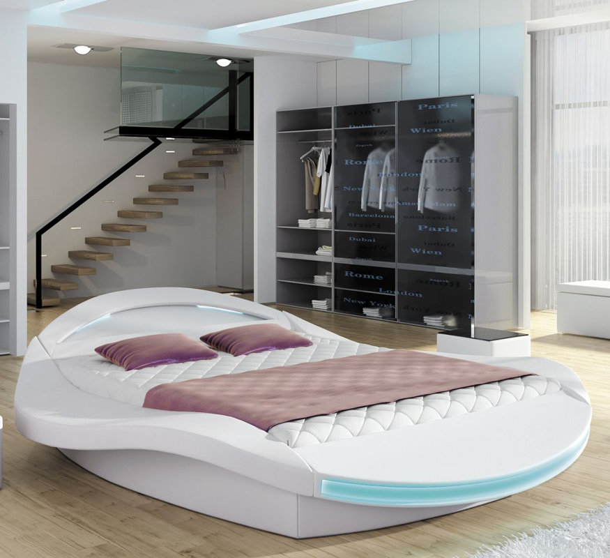 Orren Ellis Bangor Modern European Kingsize Upholstered Platform Bed Bangor Modern European Kingsize Upholstered Platform Bed