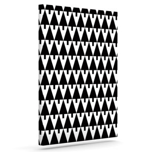 'Happy X-Mas Black and White' Graphic Art Print on Canvas