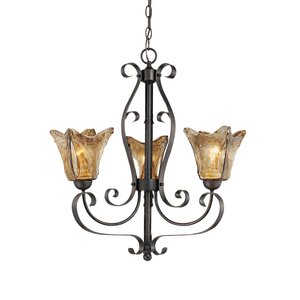 Whaley 3-Light Glass Shaded Chandelier