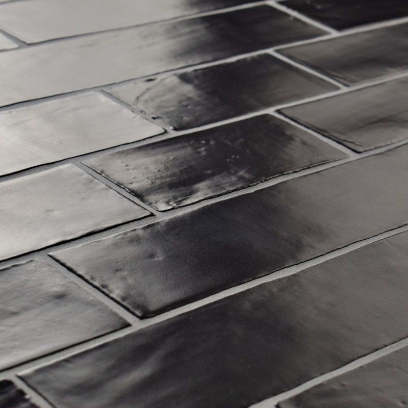 Elitetile Tivoli 3 X 6 Ceramic Subway Tile In Matte Black Wayfair Tivoli 3 X 6 Ceramic Subway Tile In Matte Black
