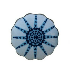 Flower Pattern Ceramic Novelty Knob (Set of 2)