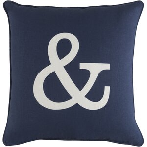 Carnell Ampersand Cotton Throw Pillow Cover