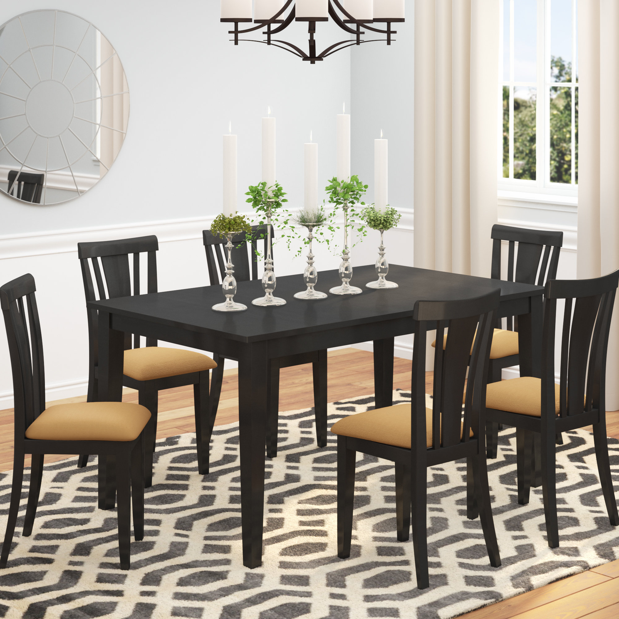Andover Mills Oneill Modern 7 Piece Wood Dining Set Reviews Wayfair