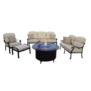 Canora Grey Bulter 6 Piece Sofa Seating Fire Pit Chat Set With