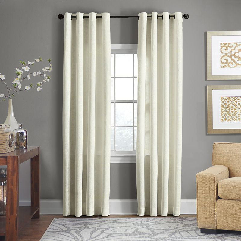 Three Posts Baremeadow Solid Sheer Grommet Single Curtain Panel