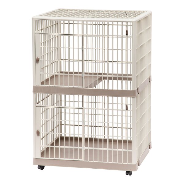 IRIS 2-Tier Cat Cage with Wheels & Reviews | Wayfair