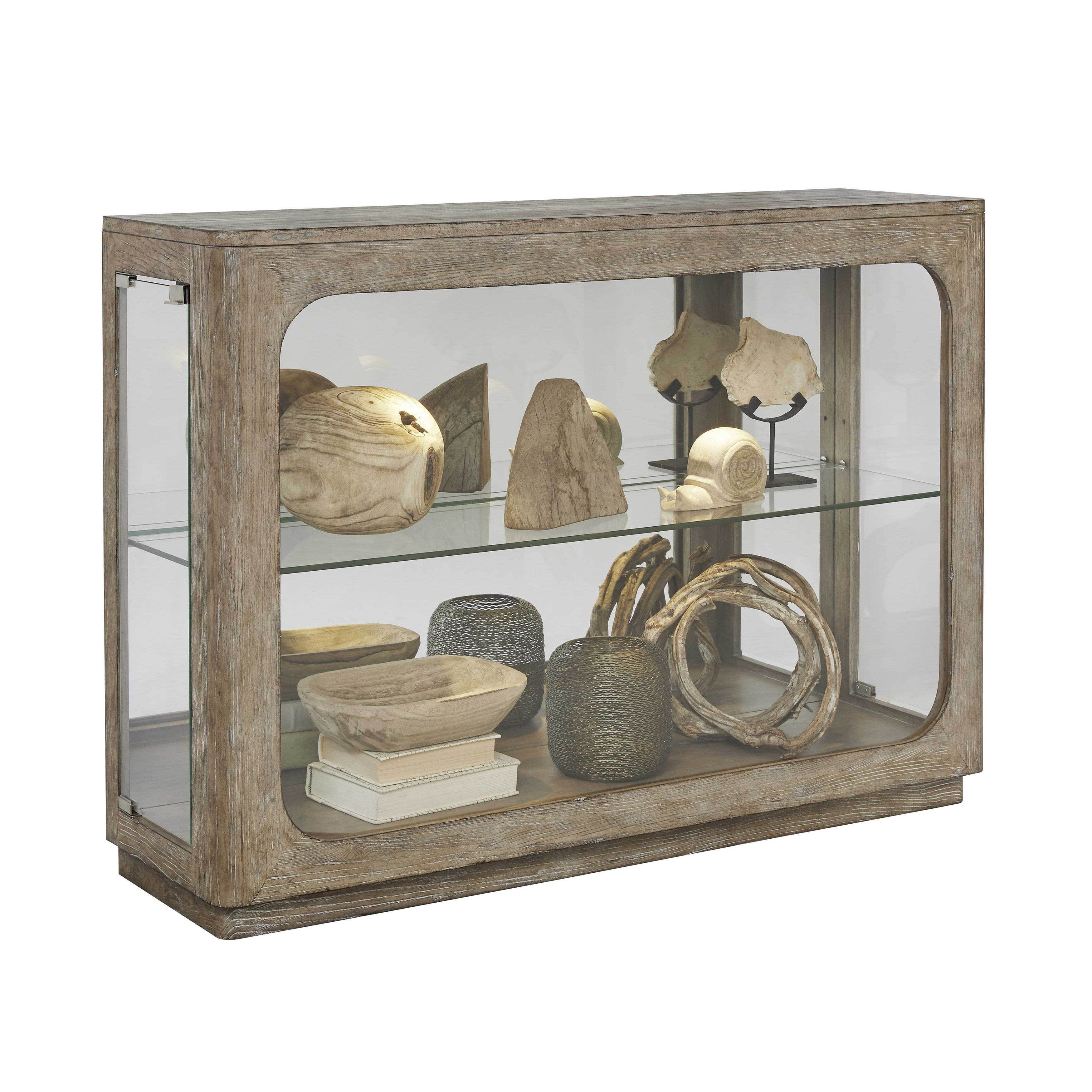 Lighted Console Curio Cabinets Wayfair Aaru Lighted Console Curio Cabinet