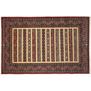 One-of-a-Kind Shirvan Hand-Knotted Red Area Rug