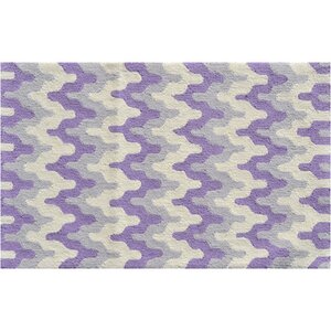 Hand-Hooked Purple Area Rug