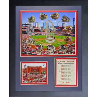 Legends Never St Louis Cardinals World Series Rings And St Louis Cardinals World Series Rings And Championships Framed Memorabilia