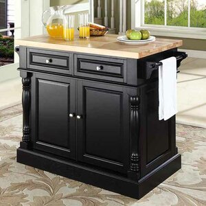 Lewistown Kitchen Island with Butcher Block Top